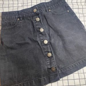 Forever 21 Black Jean Skirt with Buttons
